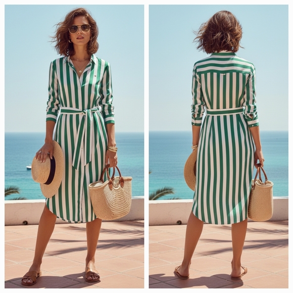 Tommy Hilfiger Dresses & Skirts - NWOT Tommy Hilfiger S Old Money Country Club Parisian Chic Resortwear Midi Dress